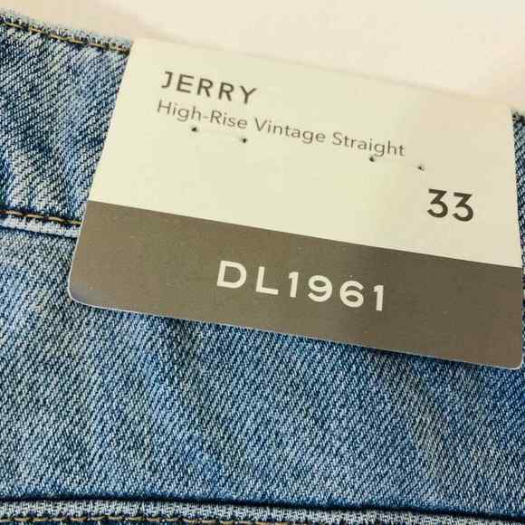 DL1961 $199 Lakewood Jerry Ultra High Rise Vintage Straight Light Wash Jeans 33 - Picture 8 of 10